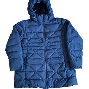 Lands end Womens navy down filled puffer coat